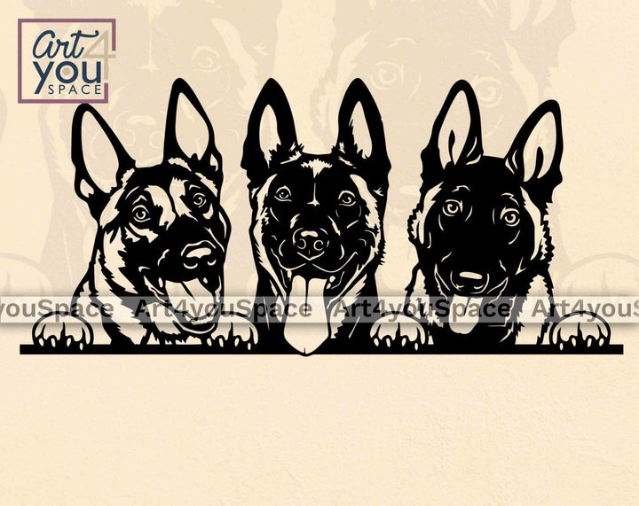 Belgian Malinois Peeking Dog Svg