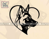 Belgian Malinois with heart svg