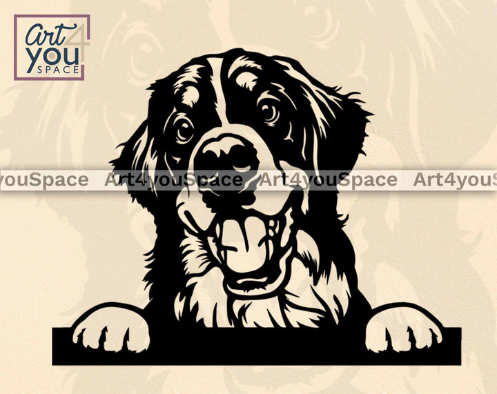 Bernese Mountain Peeking Face svg