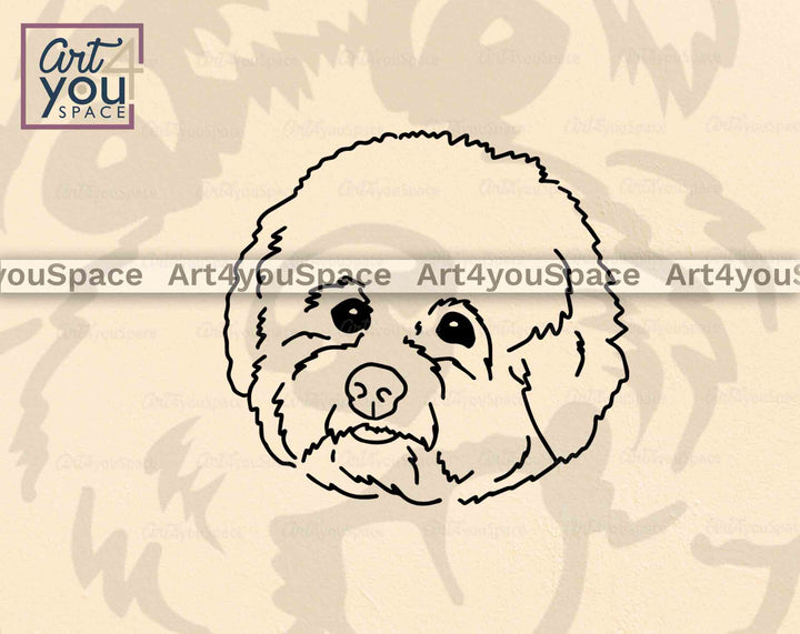 Bichon Frise face Outline SVG