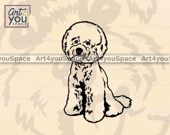 Bichon Frise sitting SVG Cut File