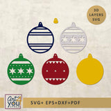 Boho Xmas Ornaments Laser Cut File