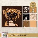 Boxer dog shadow box svg