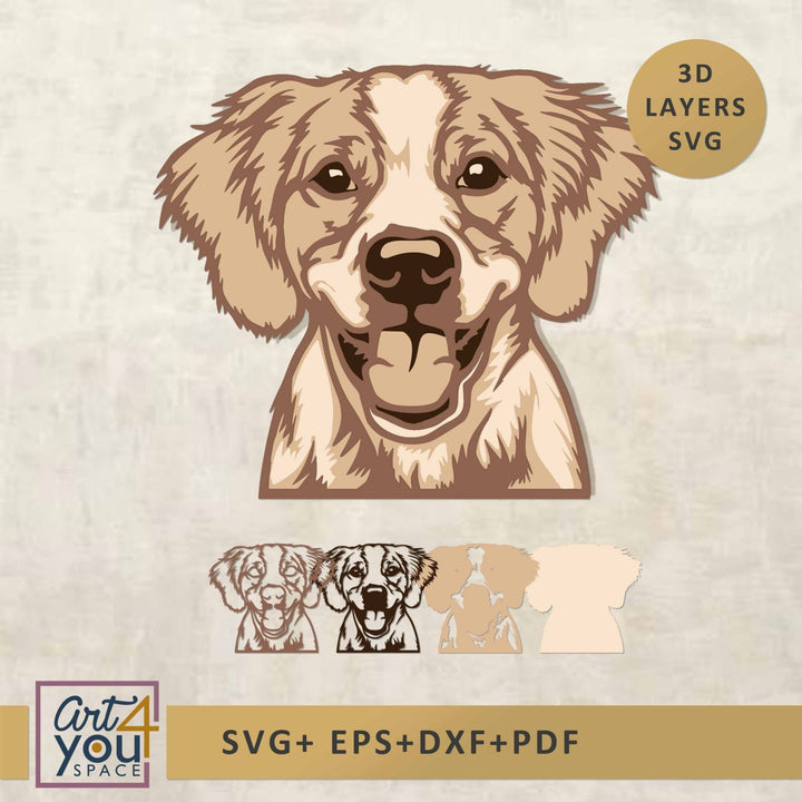 Brittany Spaniel 3D layers SVG