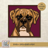 Brown Multi-Layer Boxer Face SVG