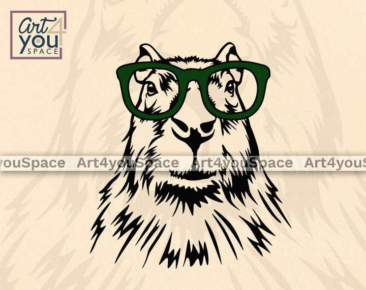 Capybara with Glasses Clipart 