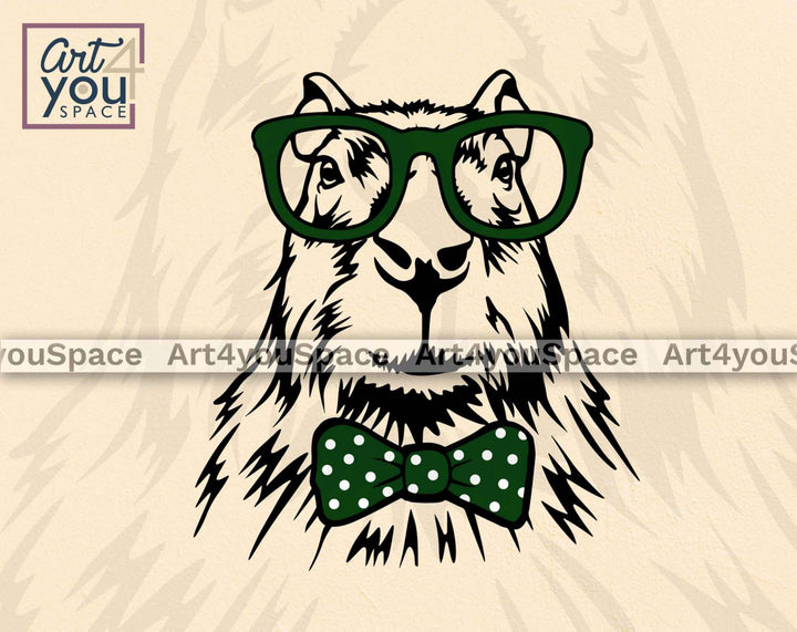 Capybara with Glasses Clipart svg