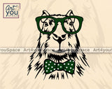 Capybara with Glasses Clipart svg