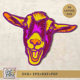 Colorful goat head 3D design