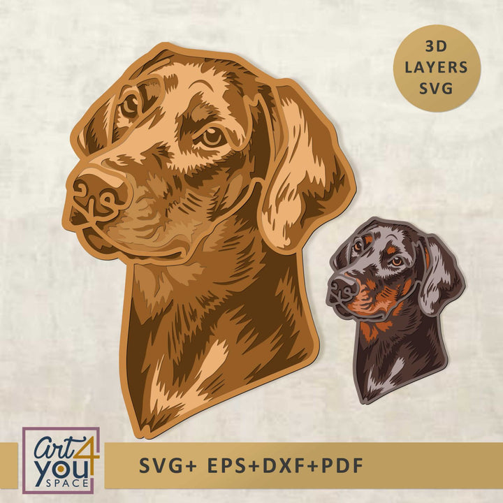 Doberman 3D Svg