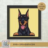 Doberman Shadow Box Cricut 