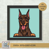 Doberman Shadow Box Svg
