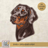 Doberman  Svg Multilayered