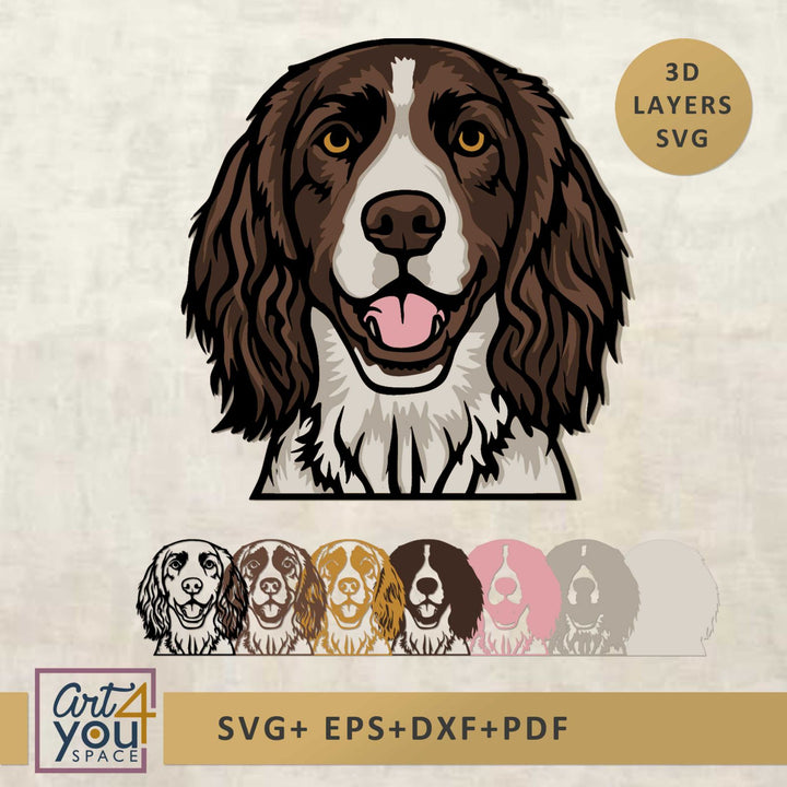 English Springer Spaniel Multilayer Dog SVG