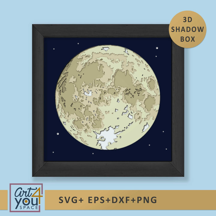 Full Moon 3D Shadow Box SVG