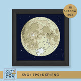 Full Moon 3D Shadow Box SVG