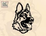 german shepherd  head svg