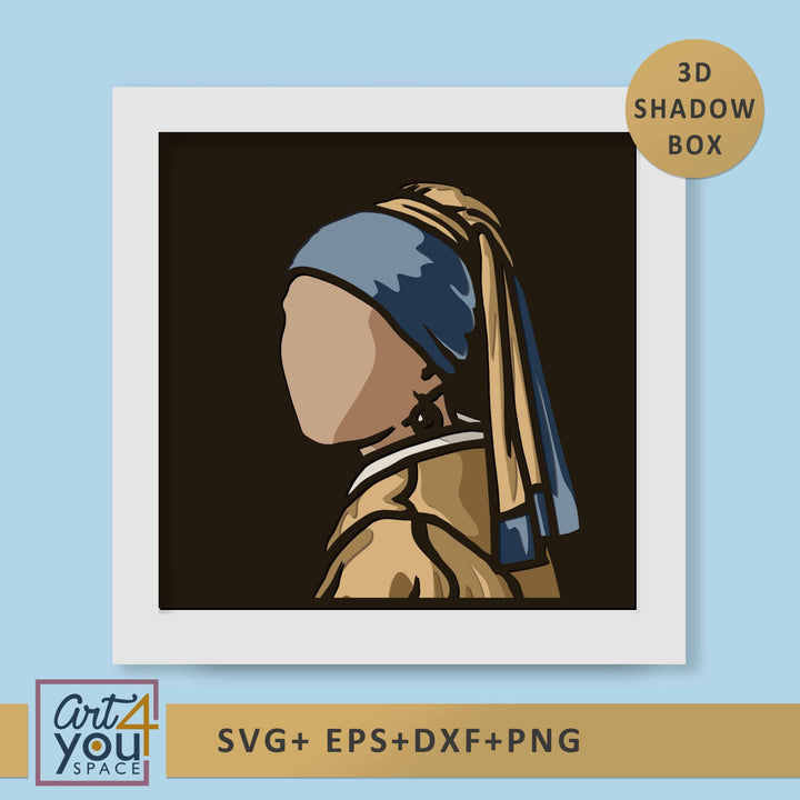  Girl with a Pearl  Shadow Box SVG