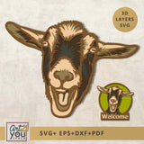Goat head design featuring 3D layers 