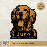 Golden Retriever Multilayer Dog SVG