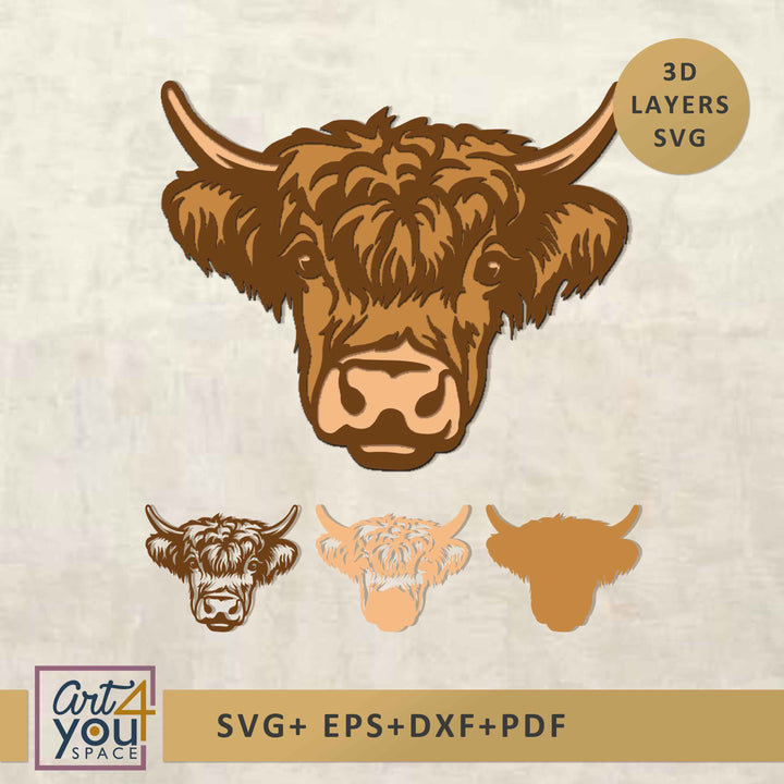 Highland cow svg