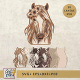 Horse 3D layers SVG file