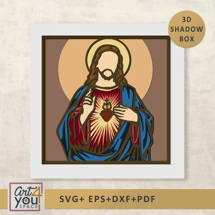 Illustration of a religious figure holding a heart