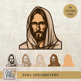Jesus Multilayer File 3D Layers SVG