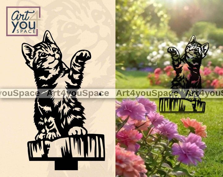 Kitten Metal Stake Vector