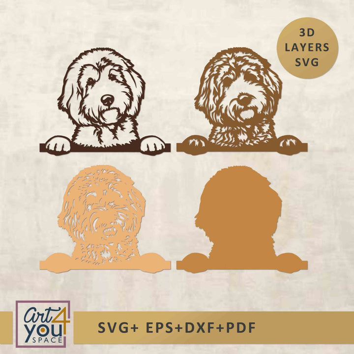 Labradoodle Multilayer dog svg designs 