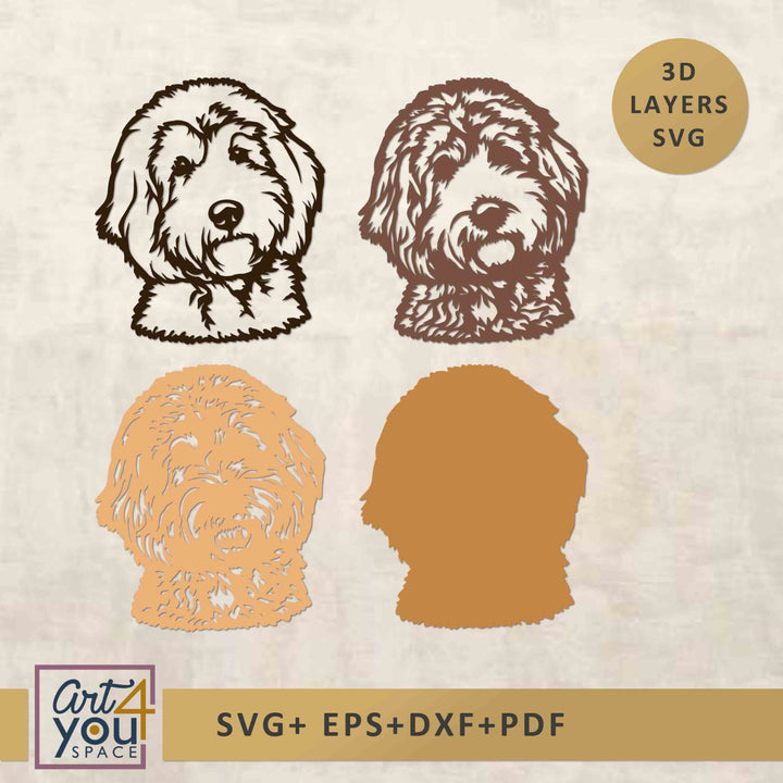 Labradoodle  Multilayered Dog SVG