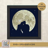 Moon 3D Shadow Box SVG  Romantic Couple