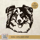 Multi-layered SVG files Australian Shepherd 