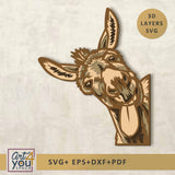 Multilayered 3D Svg Donkey