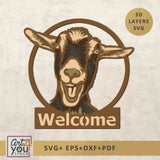 Multilayered 3D Svg Goat