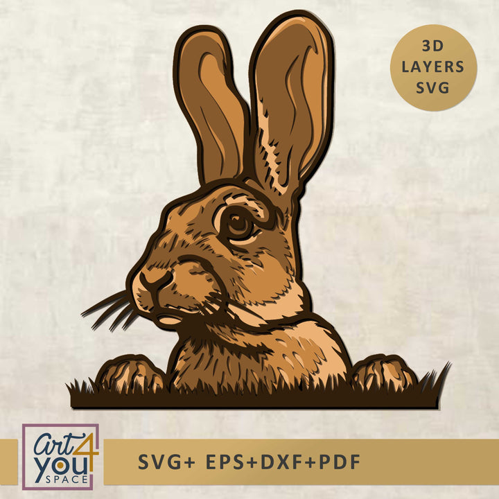 Multilayered 3D Svg Rabbit 