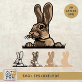 Multilayered 3D Svg Rabbit Easter