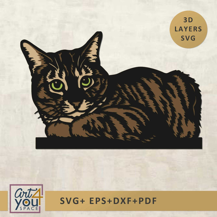 Multilayered Cat Svg