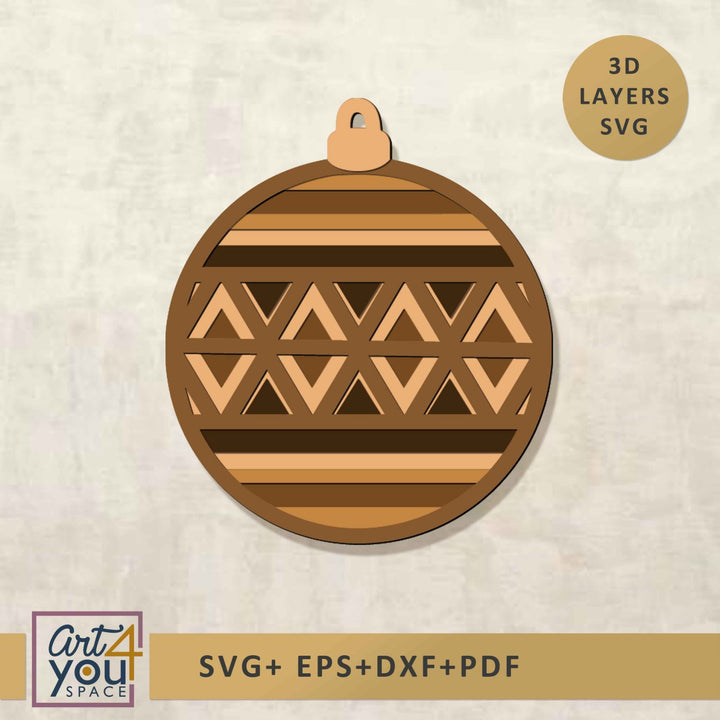 Multilayered Christmas Wooden ornament SVG 