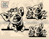 Pigs Svg flower