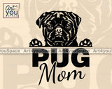 pug mom svg