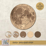 Realistic Full Moon Multilayered SVG