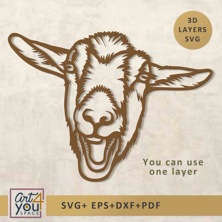 SVG cut file of a goat's head 