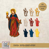 Saint Barbara Svg Religion 3D Multilayered