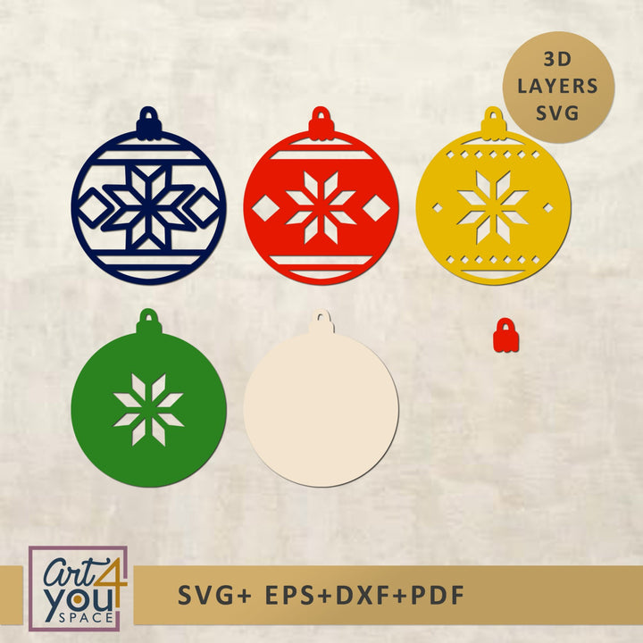 Set of colorful Christmas ornament cutouts 