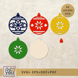 Set of colorful Christmas ornament cutouts 