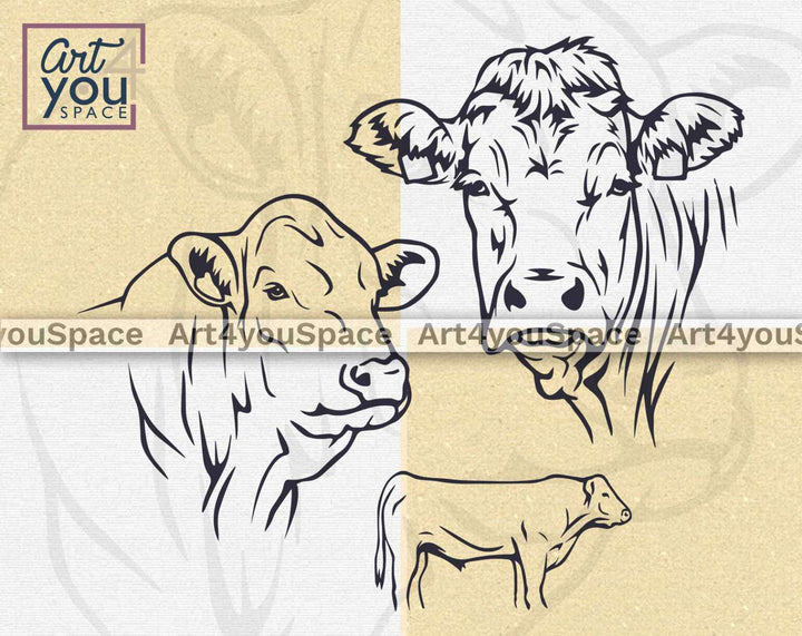 Set of cow svg