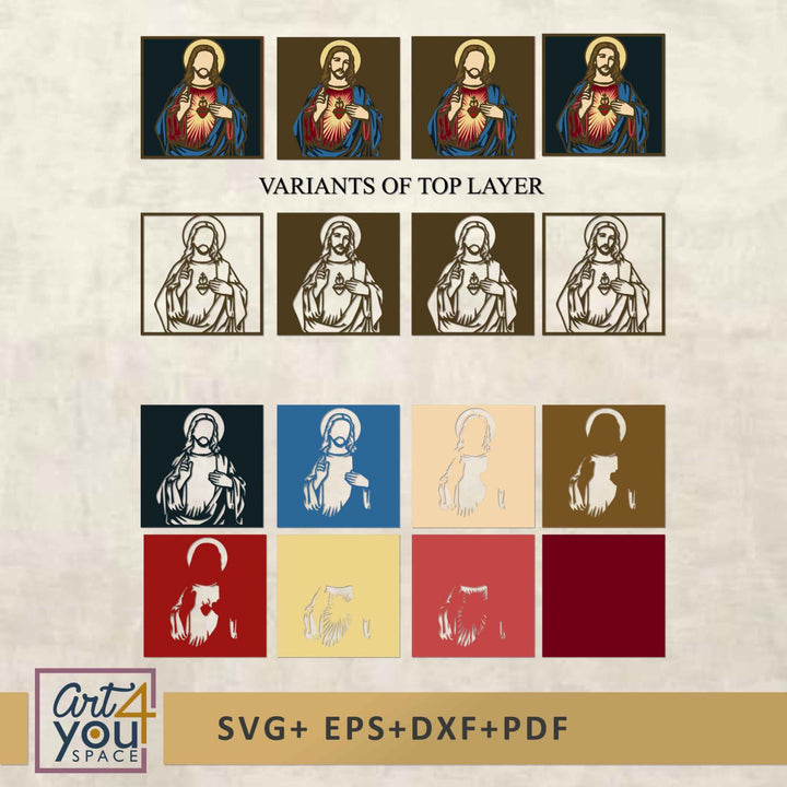 Set of religious icon variants