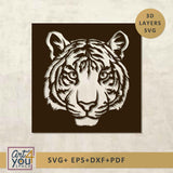 Tiger Face Laser Cut Svg