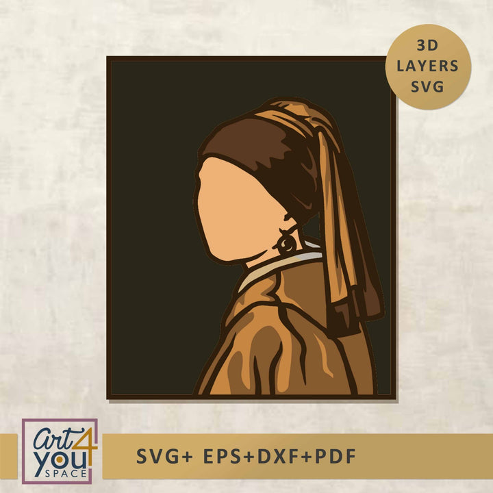 Vermeer Girl Layered Art